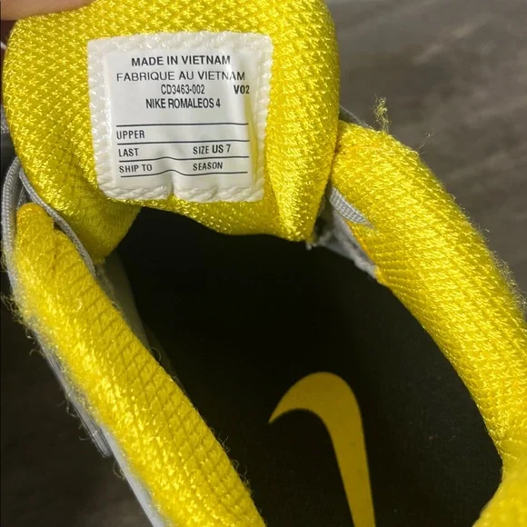 NEW Nike Romaleos 4 Men’s Size Weightlifting Shoes Gray Silver Yellow CD3463-002 - Picture 7 of 8